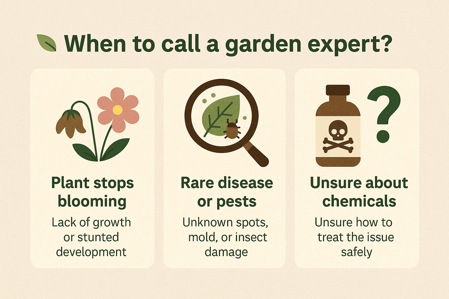 when to call a garden expert