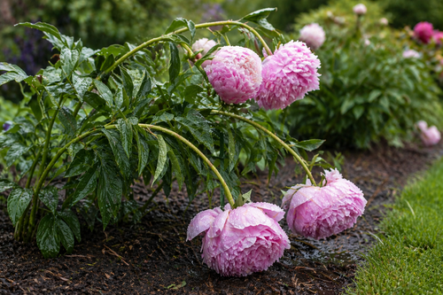 keep peonies upright