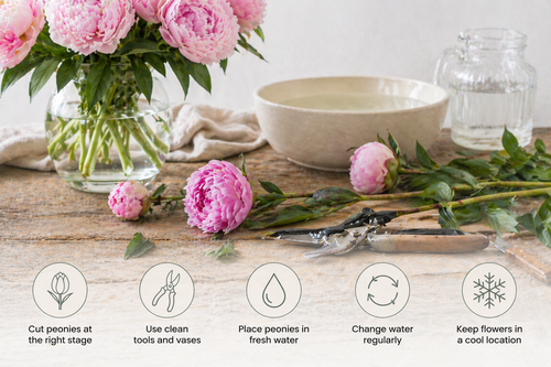 steps to keep peonies fresh