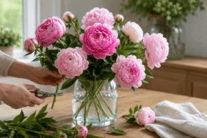 peonies flower food